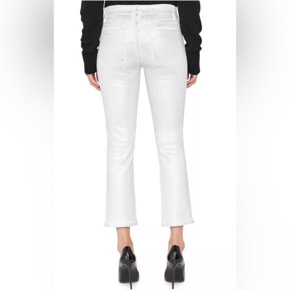 FRAME Le High Straight White/Silver Coated Jeans NWT - Picture 3 of 10